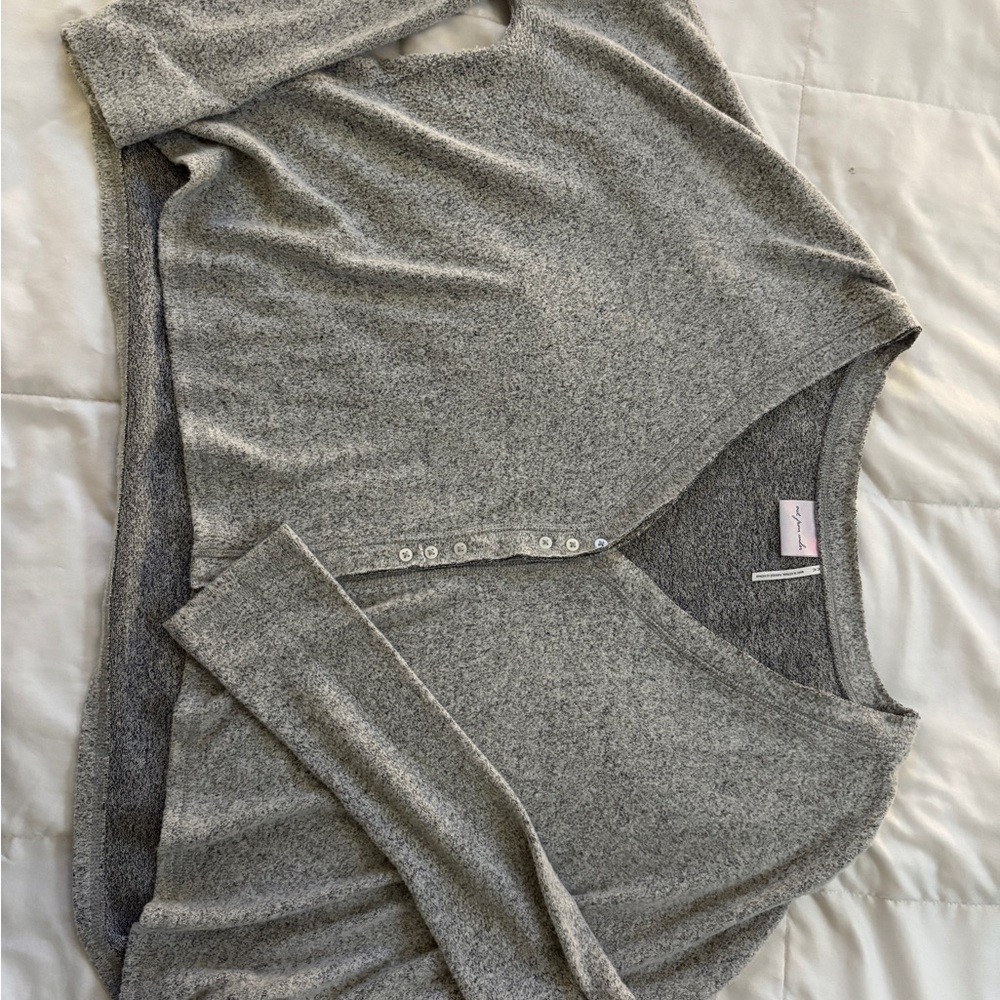 Gray Button-Up Cardigan